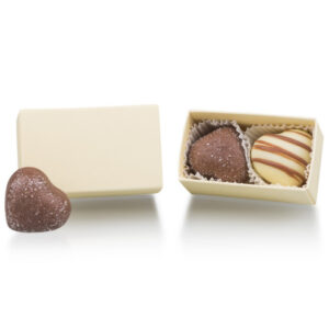 Chocolissimo - 2 svatební čokoládové pralinky v krabičce 24 g