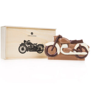 Chocolissimo - Motorka z čokolády v dřevěné krabičce 130 g