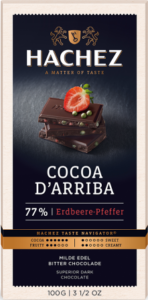 Hachez čokoláda Cocoa d´Arriba jahoda & pepř 77% 100g