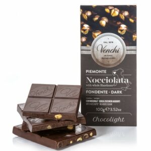 Venchi hořká čokoláda s oříšky BEZ CUKRU 100g