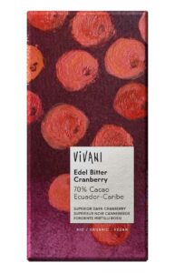 Vivani Bio tmavá čokoláda brusinky 100g