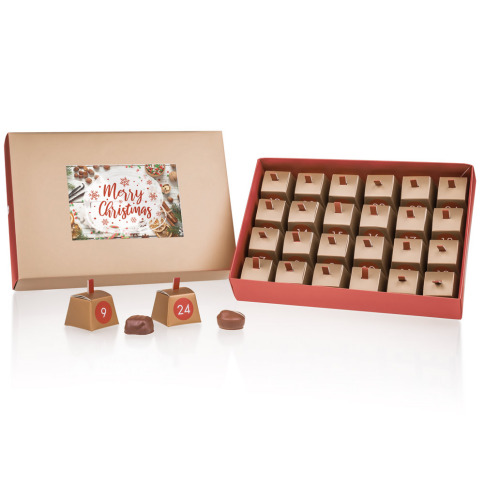 Chocolissimo - Adventní kalendář s fotkou - červený 288 g