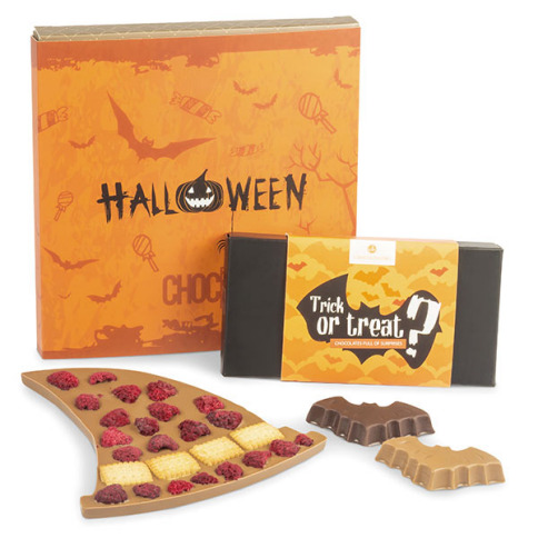 Chocolissimo - Sada netopýrů a čarodějnického klobouku z čokolády - Halloween 185 g