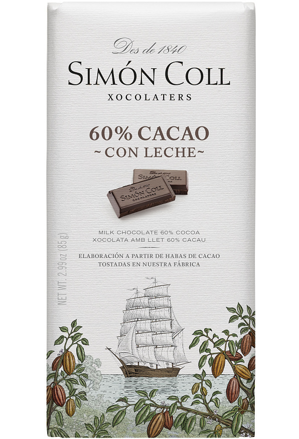 Simón Coll mléčná čokoláda s 60% kakaa 85g