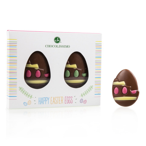 Chocolissimo - Velikonoční vajíčka z čokolády s moderním zdobením - 2 ks 24 g