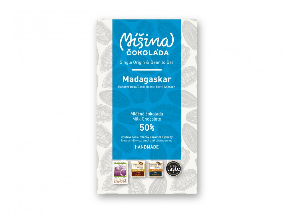 Míšina čokoláda Mléčná 50% Madagaskar 50g
