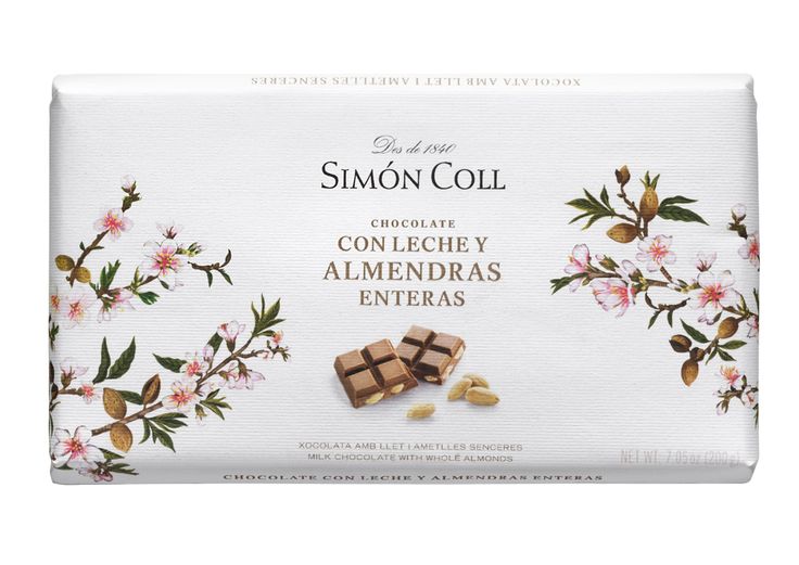 Simón Coll mléčná čokoláda s mandlemi 200g