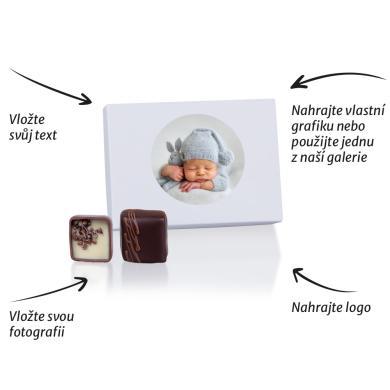 Chocolissimo - 6 pralinek v bílé krabičce s vlastní fotografií 75 g