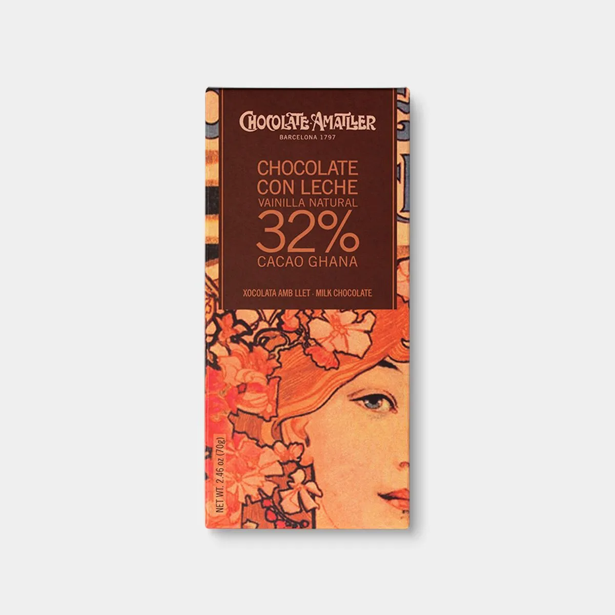 Amatller mléčná čokoláda 32 % s vanilkou 70g