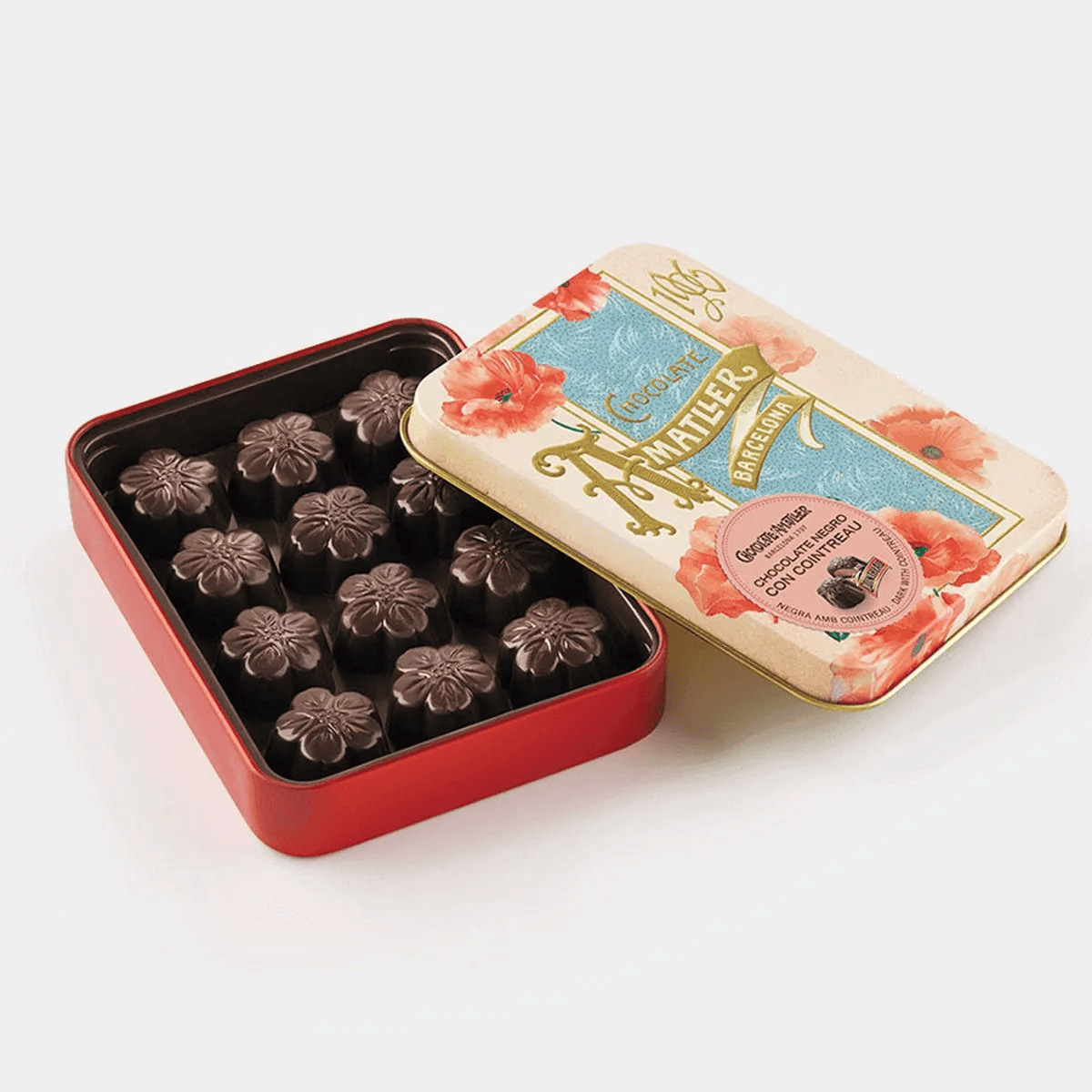 Amatller plechovka s čokoládovými kvítky s Cointreau 72g