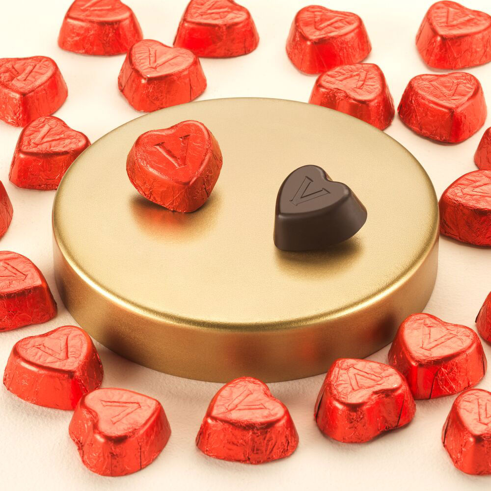 Venchi 75% tmavá čokoláda srdíčko červené 1ks