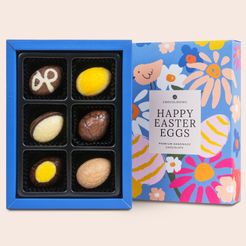 Chocolissimo - Šuplík s 6 čokoládovými kraslicemi 60 g